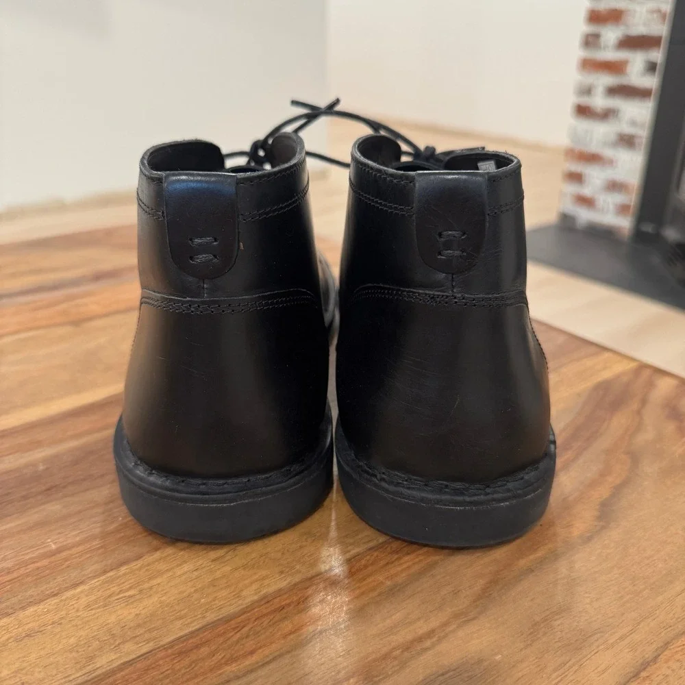 Crown Vintage Casper Mid Chukka Boots Leather Lace Up Casual Black 13‎ Preppy